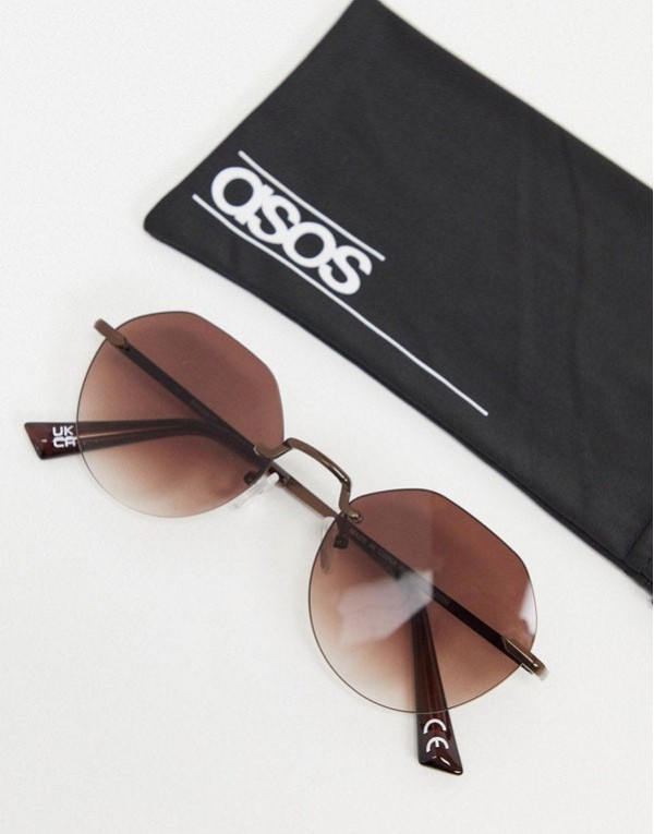 Angled Rimless Sunglasses