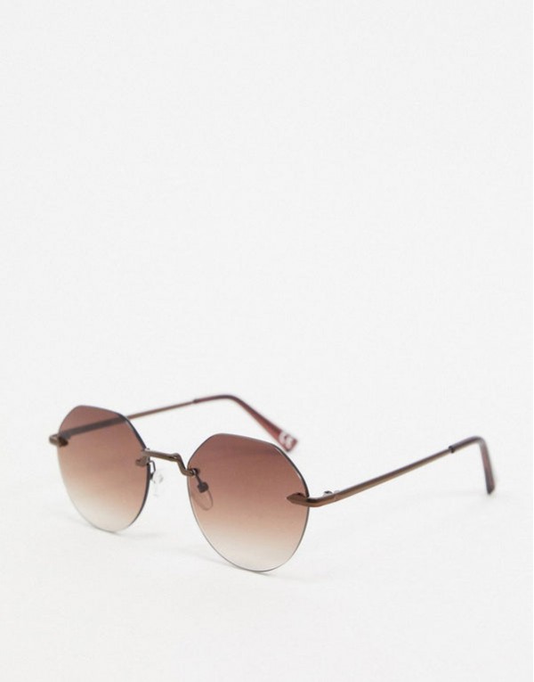 Angled Rimless Sunglasses